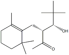 (3R,4R)-5,5-ジメチル-4-ヒドロキシ-3-[(2,6,6-トリメチル-1-シクロヘキセニル)メチル]-2-ヘキサノン 化学構造式