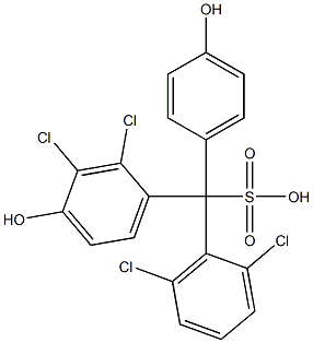 (2,6-Dichlorophenyl)(2,3-dichloro-4-hydroxyphenyl)(4-hydroxyphenyl)methanesulfonic acid,,结构式