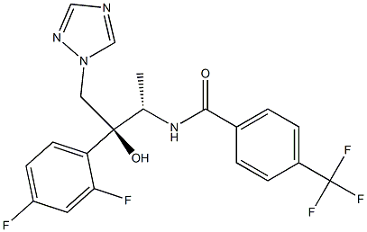 N-[(1S,2S)-2-(2,4-ジフルオロフェニル)-2-ヒドロキシ-1-メチル-3-(1H-1,2,4-トリアゾール-1-イル)プロピル]-4-(トリフルオロメチル)ベンズアミド 化学構造式