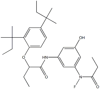 3-(N-Fluoro-N-propionylamino)-5-[2-(2,4-di-tert-amylphenoxy)butyrylamino]phenol Structure