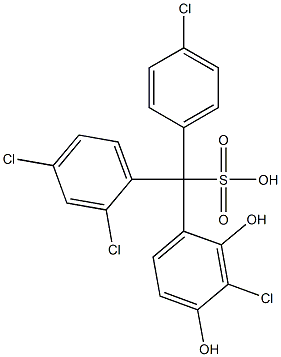 (4-Chlorophenyl)(2,4-dichlorophenyl)(3-chloro-2,4-dihydroxyphenyl)methanesulfonic acid 结构式