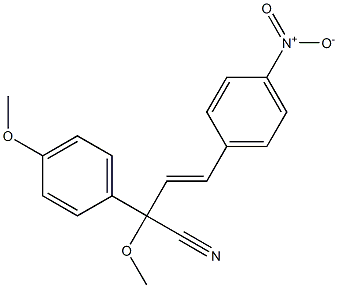 2-Methoxy-2-(4-methoxyphenyl)-4-(4-nitrophenyl)-3-butenenitrile,,结构式