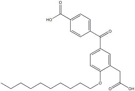 5-(4-Carboxybenzoyl)-2-(decyloxy)benzeneacetic acid,,结构式