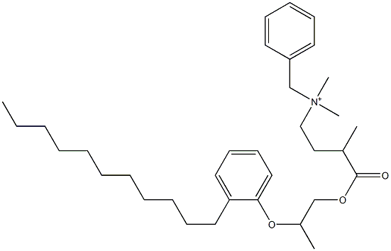 N,N-Dimethyl-N-benzyl-N-[3-[[2-(2-undecylphenyloxy)propyl]oxycarbonyl]butyl]aminium Structure