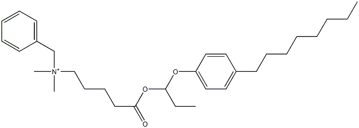 N,N-Dimethyl-N-benzyl-N-[4-[[1-(4-octylphenyloxy)propyl]oxycarbonyl]butyl]aminium Structure