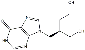 9-[(R)-4-Hydroxy-2-(hydroxymethyl)butyl]-9H-purin-6(1H)-one Struktur