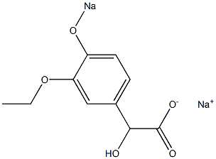 2-[3-Ethoxy-4-(sodiooxy)phenyl]-2-hydroxyacetic acid sodium salt 结构式