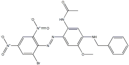 2-Acetylamino-4-benzylamino-2'-bromo-5-methoxy-4',6'-dinitroazobenzene 结构式