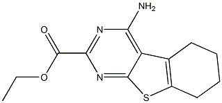 4-Amino-5,6,7,8-tetrahydro[1]benzothieno[2,3-d]pyrimidine-2-carboxylic acid ethyl ester 结构式