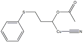 (1-Acetyloxy-3-phenylthiopropyl)cyanocopper(II),,结构式