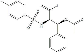 Acetic acid (1S,2R)-1-phenyl-2-(tosylamino)-3-iodo-3-butenyl ester,,结构式