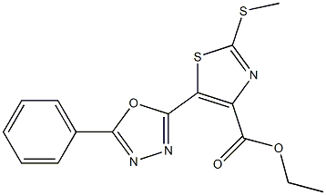 5-(5-Phenyl-1,3,4-oxadiazol-2-yl)-2-(methylthio)thiazole-4-carboxylic acid ethyl ester 结构式