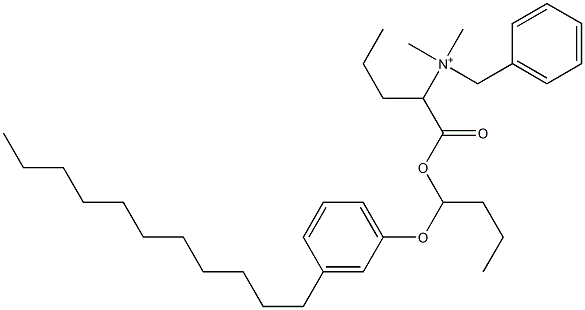 N,N-Dimethyl-N-benzyl-N-[1-[[1-(3-undecylphenyloxy)butyl]oxycarbonyl]butyl]aminium,,结构式