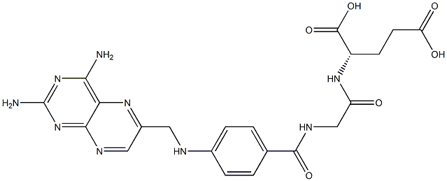 N-[N-[4-[[(2,4-Diaminopteridin-6-yl)methyl]amino]benzoyl]glycyl]-L-glutamic acid 结构式