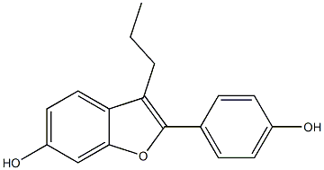 2-(4-Hydroxyphenyl)-3-propylbenzofuran-6-ol Structure