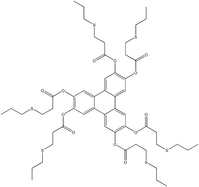 Triphenylene-2,3,6,7,10,11-hexol hexakis[3-(propylthio)propanoate],,结构式