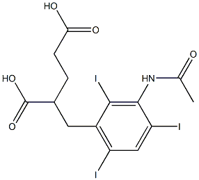 2-(3-Acetylamino-2,4,6-triiodobenzyl)glutaric acid 结构式
