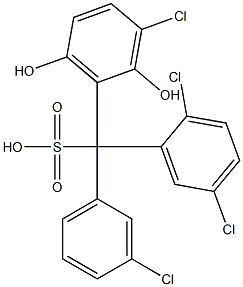 (3-Chlorophenyl)(2,5-dichlorophenyl)(3-chloro-2,6-dihydroxyphenyl)methanesulfonic acid Structure