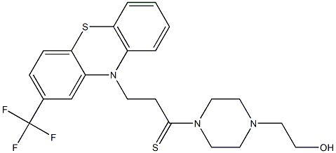3-(2-トリフルオロメチル-10H-フェノチアジン-10-イル)-1-[4-(2-ヒドロキシエチル)-1-ピペラジニル]-1-プロパンチオン 化学構造式