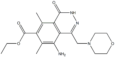 1,2-Dihydro-1-oxo-5-amino-4-(morpholinomethyl)-6,8-dimethylphthalazine-7-carboxylic acid ethyl ester,,结构式