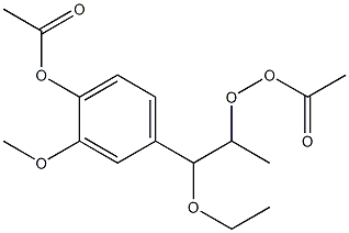 過酢酸[1-メチル-2-エトキシ-2-(3-メトキシ-4-アセトキシフェニル)エチル] 化学構造式