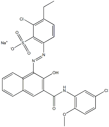  2-Chloro-3-ethyl-6-[[3-[[(3-chloro-6-methoxyphenyl)amino]carbonyl]-2-hydroxy-1-naphtyl]azo]benzenesulfonic acid sodium salt