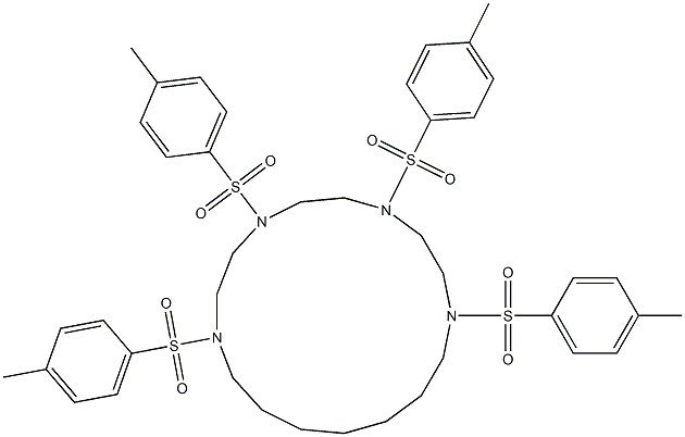 1,4,7,10-Tetrakis(p-tolylsulfonyl)-1,4,7,10-tetraazacyploheptadecane 结构式