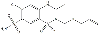  6-Chloro-7-sulfamoyl-3-methyl-2-(2-propenylthiomethyl)-3,4-dihydro-2H-1,2,4-benzothiadiazine 1,1-dioxide