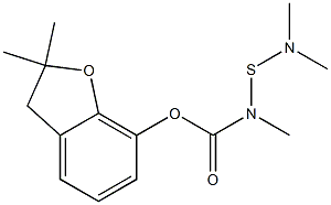  N-(Dimethylamino)thio-N-methylcarbamic acid 2,3-dihydro-2,2-dimethylbenzofuran-7-yl ester