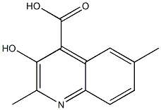 2,6-ジメチル-3-ヒドロキシキノリン-4-カルボン酸 化学構造式