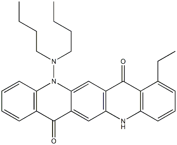 5-(Dibutylamino)-8-ethyl-5,12-dihydroquino[2,3-b]acridine-7,14-dione,,结构式
