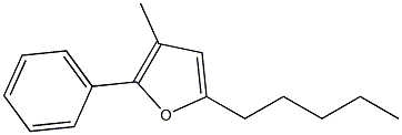 3-メチル-2-フェニル-5-ペンチルフラン 化学構造式