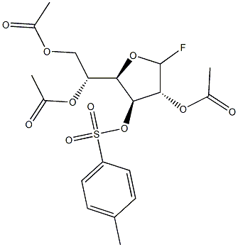 2-O,5-O,6-O-Triacetyl-3-O-[(4-methylphenyl)sulfonyl]-D-glucofuranosyl fluoride Struktur