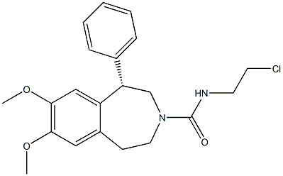 [1S,(+)]-N-(2-クロロエチル)-1-フェニル-7,8-ジメトキシ-2,3,4,5-テトラヒドロ-1H-3-ベンゾアゼピン-3-カルボアミド 化学構造式