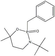 2-Benzyl-3-tert-butyl-6,6-dimethyl-3,4,5,6-tetrahydro-2H-1,3,2-oxazaphosphorin-2-one Struktur