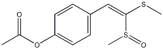 酢酸p-[2-メチルスルフィニル-2-(メチルチオ)ビニル]フェニル 化学構造式