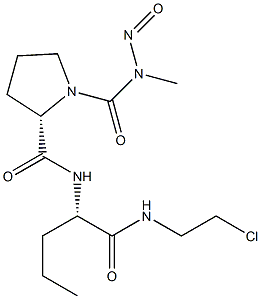 (2S)-N-[(S)-1-[(2-Chloroethyl)carbamoyl]butyl]-1-(methylnitrosocarbamoyl)-2-pyrrolidinecarboxamide Struktur