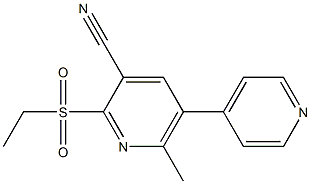 2-(Ethylsulfonyl)-5-(4-pyridinyl)-6-methylpyridine-3-carbonitrile Structure