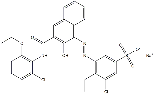 3-Chloro-4-ethyl-5-[[3-[[(2-chloro-6-ethoxyphenyl)amino]carbonyl]-2-hydroxy-1-naphtyl]azo]benzenesulfonic acid sodium salt