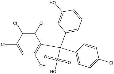 (4-Chlorophenyl)(2,3,4-trichloro-6-hydroxyphenyl)(3-hydroxyphenyl)methanesulfonic acid|