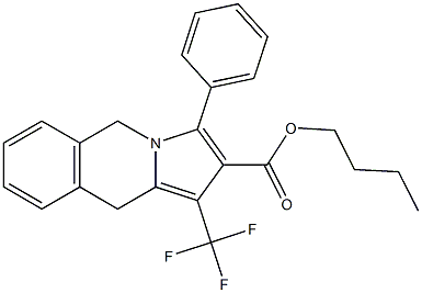 1-Trifluoromethyl-5,10-dihydro-3-phenylpyrrolo[1,2-b]isoquinoline-2-carboxylic acid butyl ester Structure