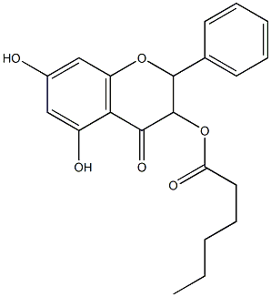 5,7-Dihydroxy-3-hexanoyloxyflavanone,,结构式