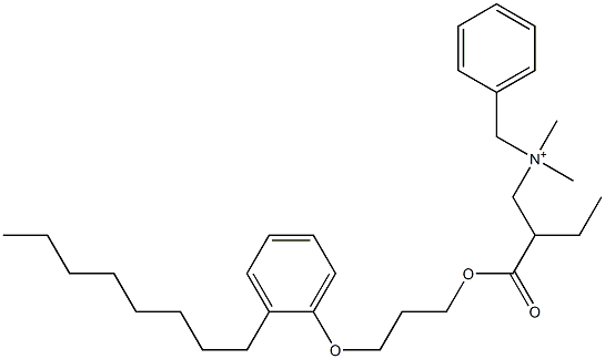 N,N-Dimethyl-N-benzyl-N-[2-[[3-(2-octylphenyloxy)propyl]oxycarbonyl]butyl]aminium Structure