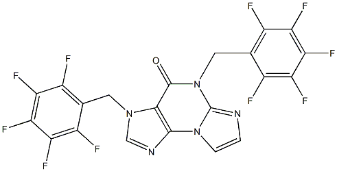 3,5-Bis(2,3,4,5,6-pentafluorobenzyl)-3H-imidazo[2,1-b]purin-4(5H)-one Structure