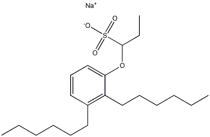 1-(2,3-ジヘキシルフェノキシ)プロパン-1-スルホン酸ナトリウム 化学構造式