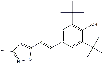 4-[(E)-2-(3-Methyl-5-isoxazolyl)ethenyl]-2,6-di-tert-butylphenol Structure