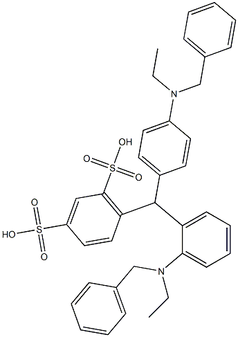 6-[[2-(N-Ethyl-N-benzylamino)phenyl][4-(N-ethyl-N-benzylamino)phenyl]methyl]-1,3-benzenedisulfonic acid Struktur