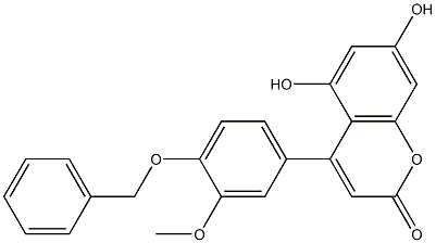 4-(4-Benzyloxy-3-methoxyphenyl)-5,7-dihydroxycoumarin 结构式