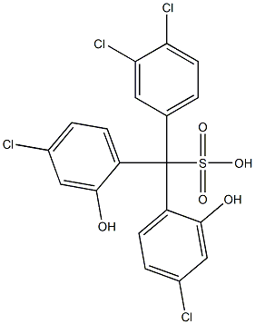 (3,4-Dichlorophenyl)bis(4-chloro-2-hydroxyphenyl)methanesulfonic acid Structure