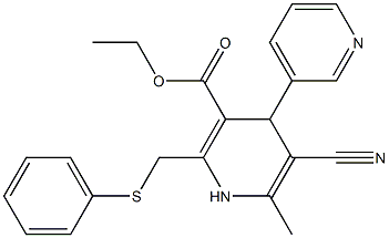 5-Cyano-1,4-dihydro-6-methyl-2-[phenylthiomethyl]-4-(3-pyridinyl)pyridine-3-carboxylic acid ethyl ester